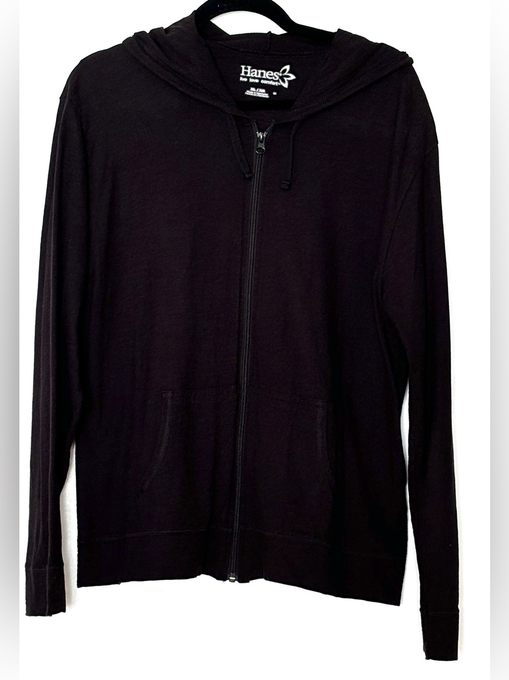 Hanes Full-Zip Hoodie Black Size XL